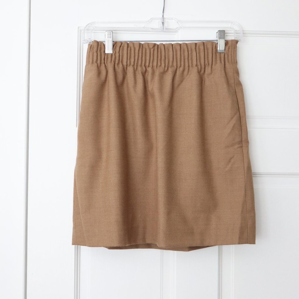 Nwt J.Crew Camel Wool Blend Sidewalk Mini Skirt 0 - image 2